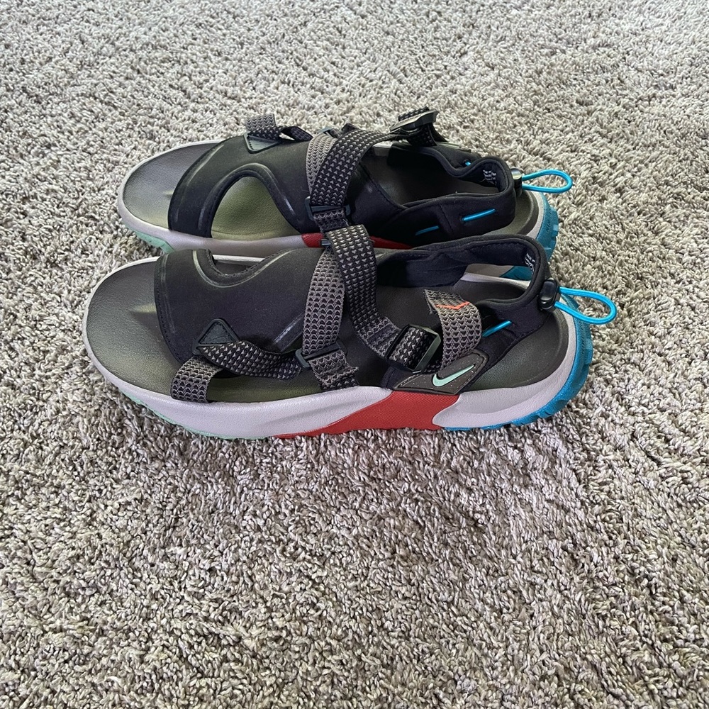 Nike Black and Red Sandals